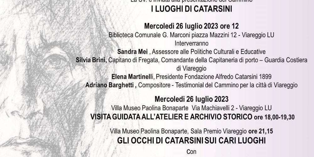 “Festa dell’arte 2023” a Viareggio con presentazione del Cammino I luoghi di Catarsini